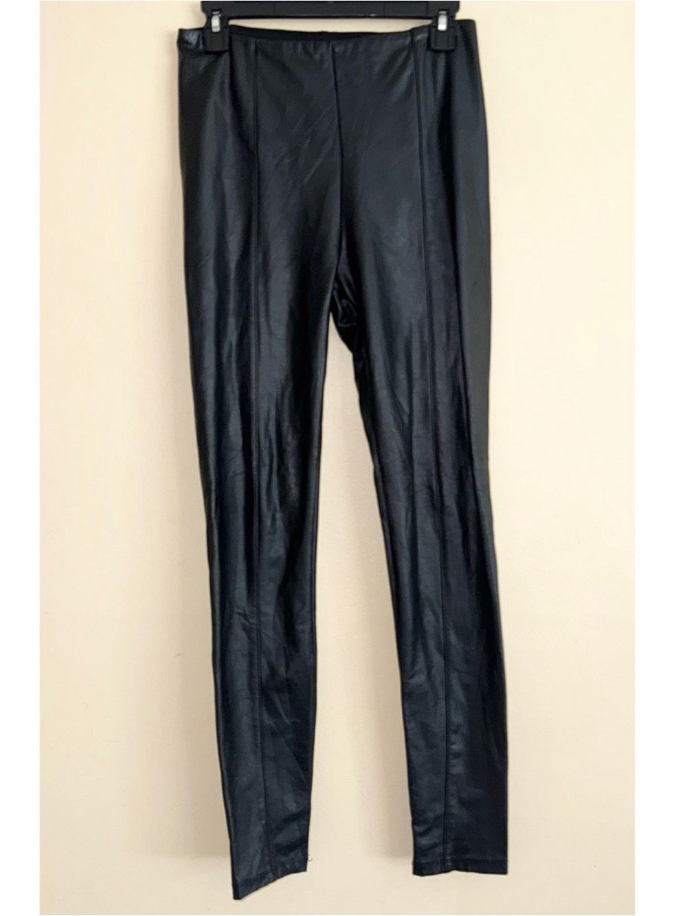 LYSSE Black Faux Leather Pull On Leggings Pants Size M